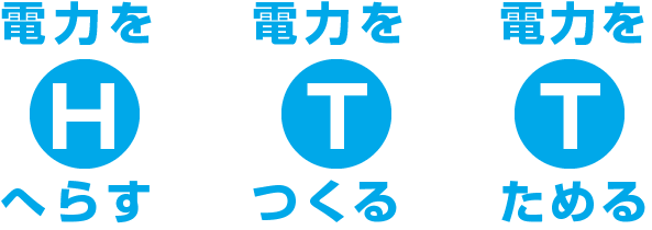 HTT/電力をへらす、電力をつくる、電力をためる